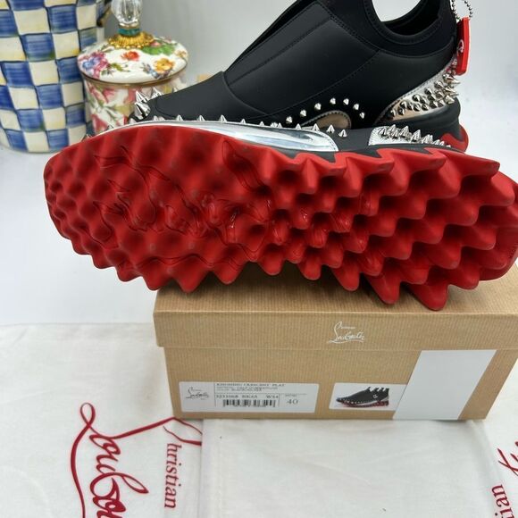 Women's Christian Louboutin Marvel khonshu Crescent flat sneakers size 40 Italy - Picture 6 of 10